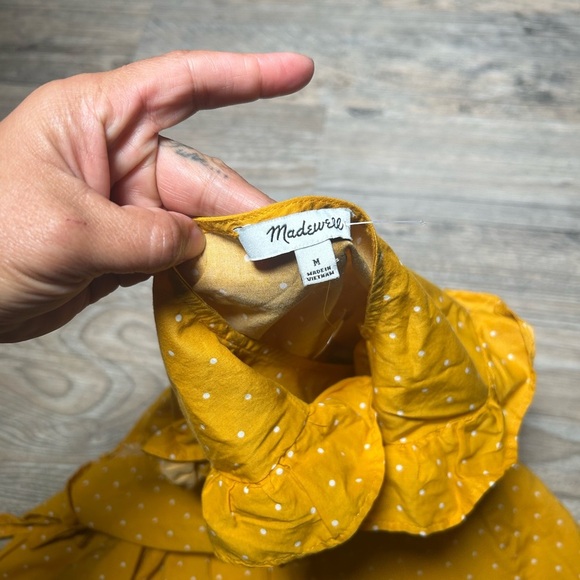 MADEWELL Side-Tie Ruffle Peplum Top in Polka Dot - Picture 4 of 8